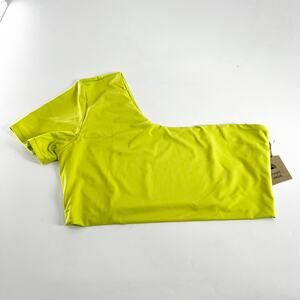 NWT Free People x Toast Swim Neon Green One Shoulder Bikini Top Swimwear Size XL